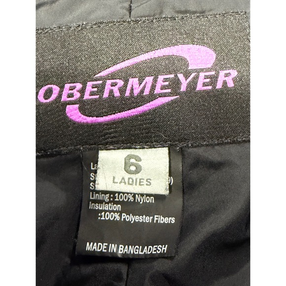 Obermeyer Black Ski Snowboard Pants Women Sz6  28x30 black adj Waist Insulated - Picture 2 of 5